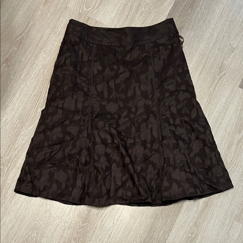 Jones Wear Brown Floral Printed 100% Cotton Fabric A-Line Skirt
